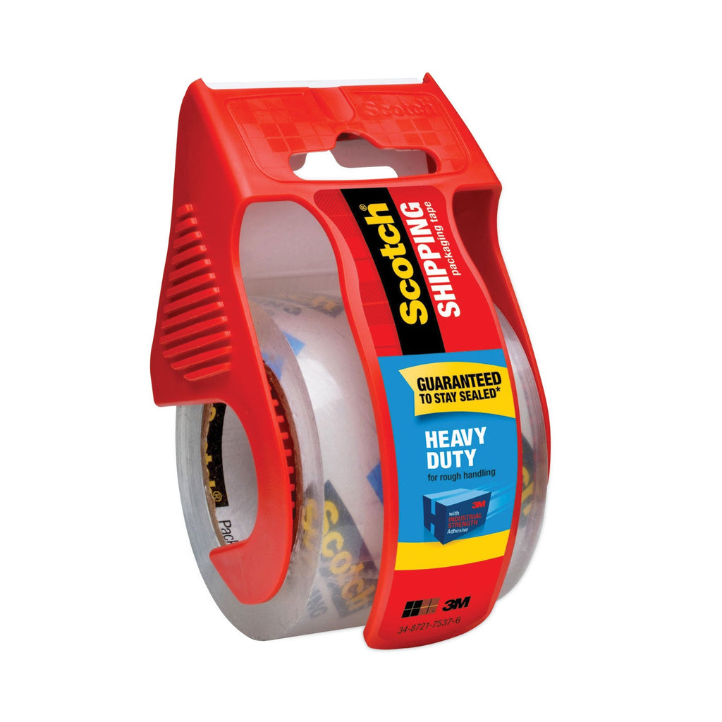 Scotch 3850 Heavy-Duty Packaging Tape with Dispenser, 1.5" Core, 1.88" x 66.66 ft, Clear