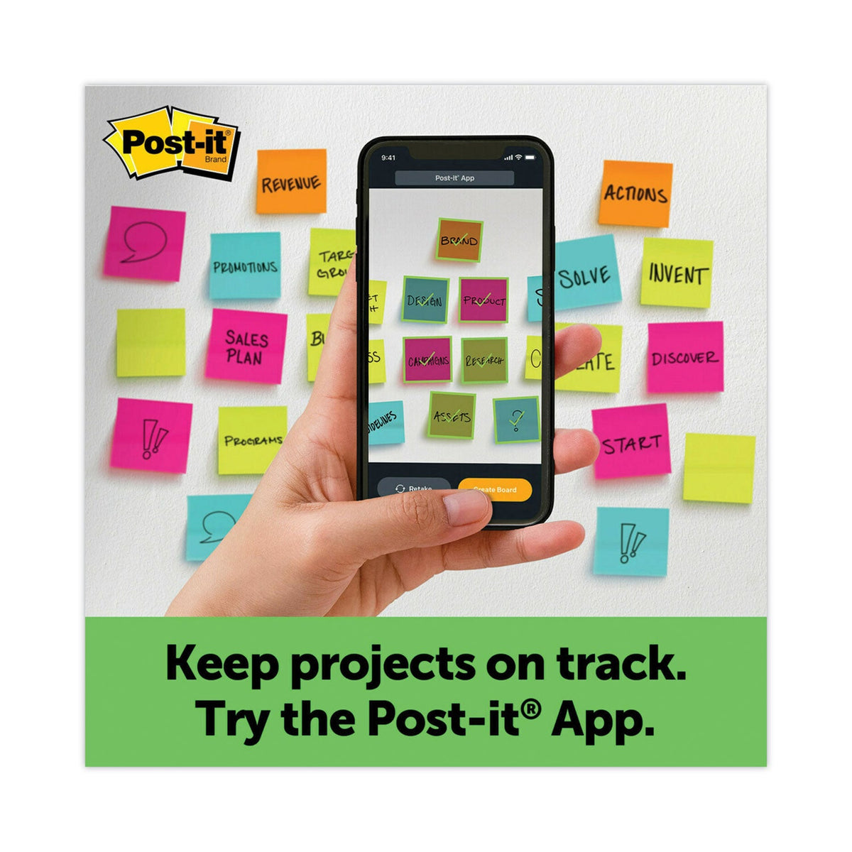 Post-it Vertical-Orientation Self-Stick Easel Pads, Green Headband, Unruled, 25 x 30, White, 30 Sheets, 2/Carton