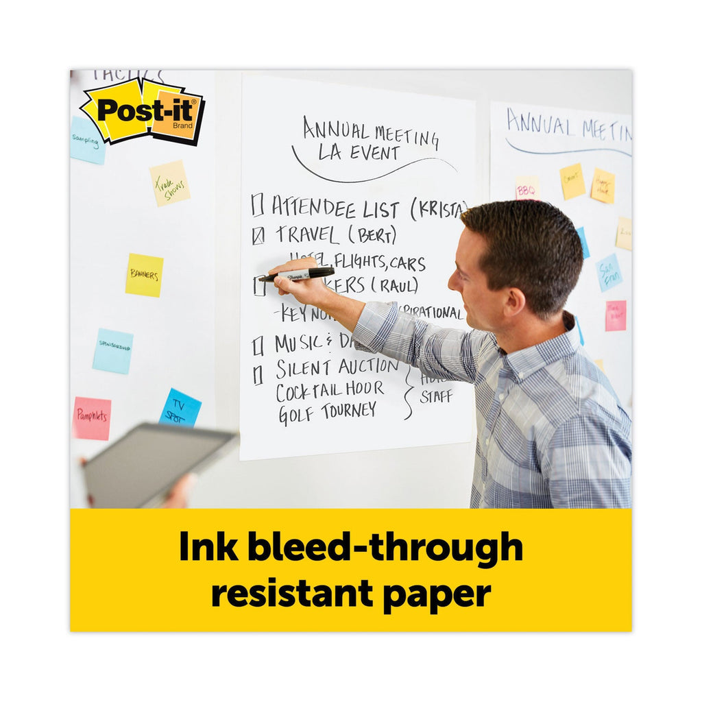 Post-it Vertical-Orientation Self-Stick Easel Pad Value Pack, Unruled, 25 x 30, White, 30 Sheets, 4/Carton