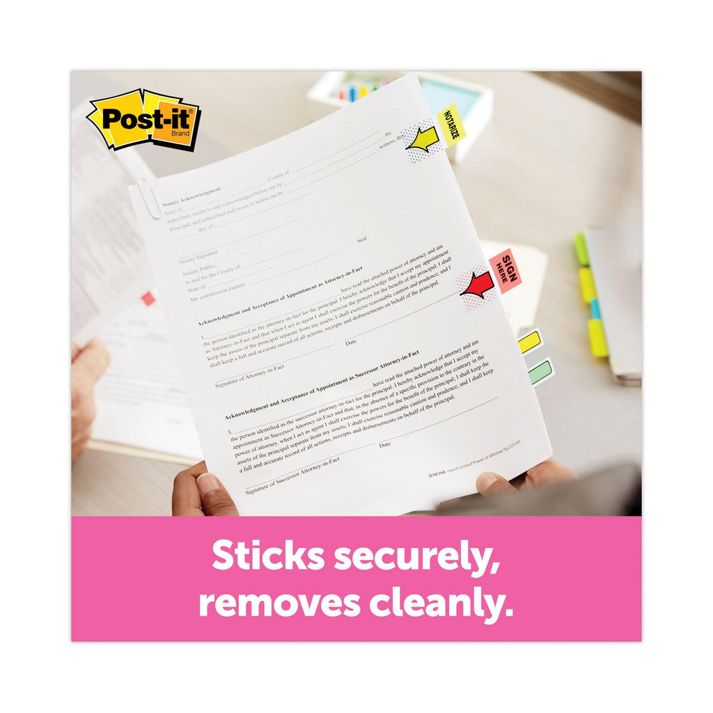 Post-it Arrow Message 1" Page Flags, "Initial Here", Blue, 50 Flags Dispensers/2 Dispensers/Pack