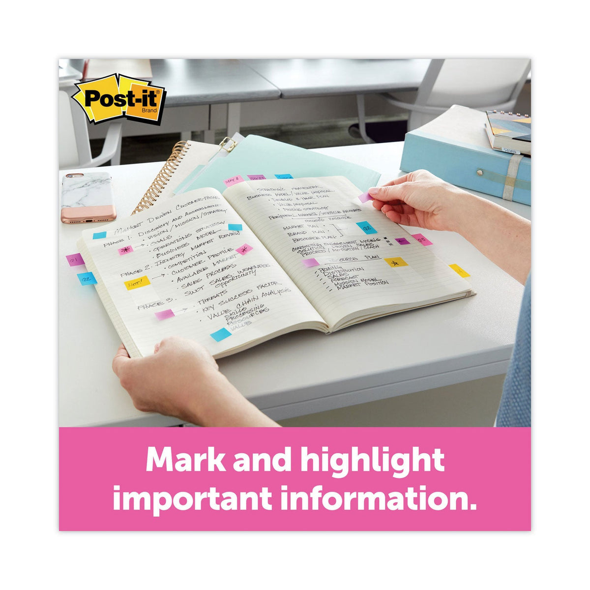 Post-it 0.5" and 1" Page Flag Value Pack, Nine Assorted Colors, 320/Pack