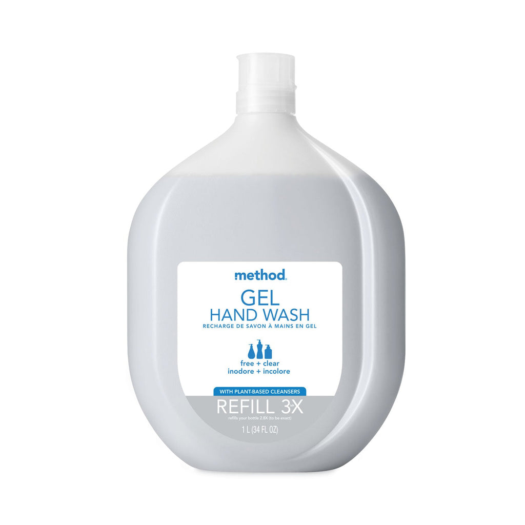 Method Gel Hand Wash Refill Tub, Fragrance-Free, 34 oz Tub, 4/Carton