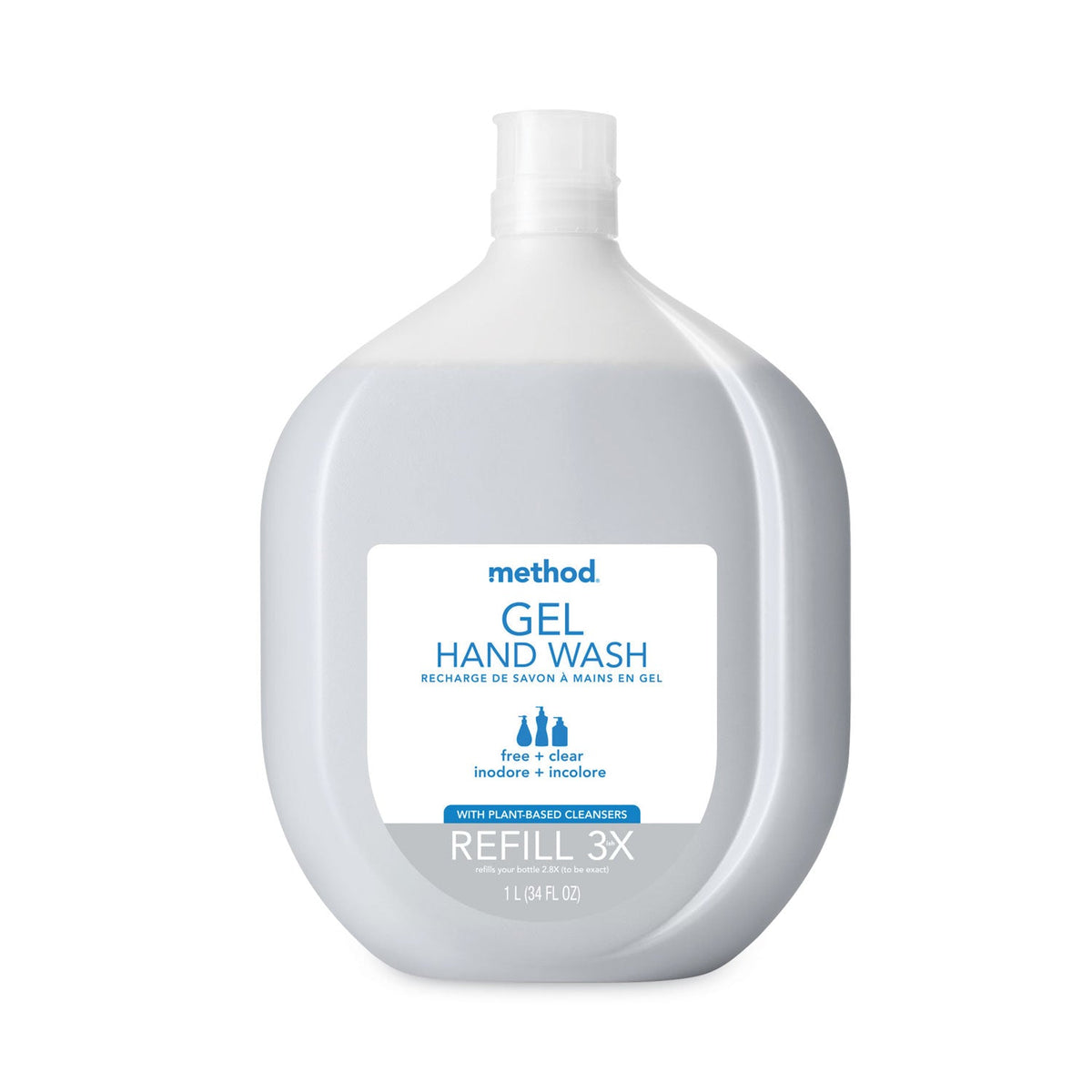Method Gel Hand Wash Refill Tub, Fragrance-Free, 34 oz Tub