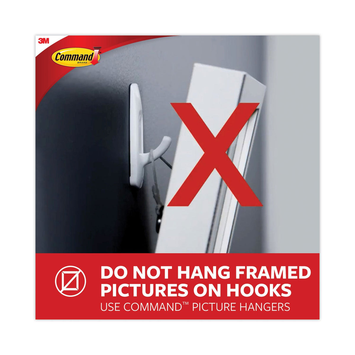 Command General Purpose Hooks, Large, 5 lb Cap, White, 14 Hooks and 16 Strips/Pack