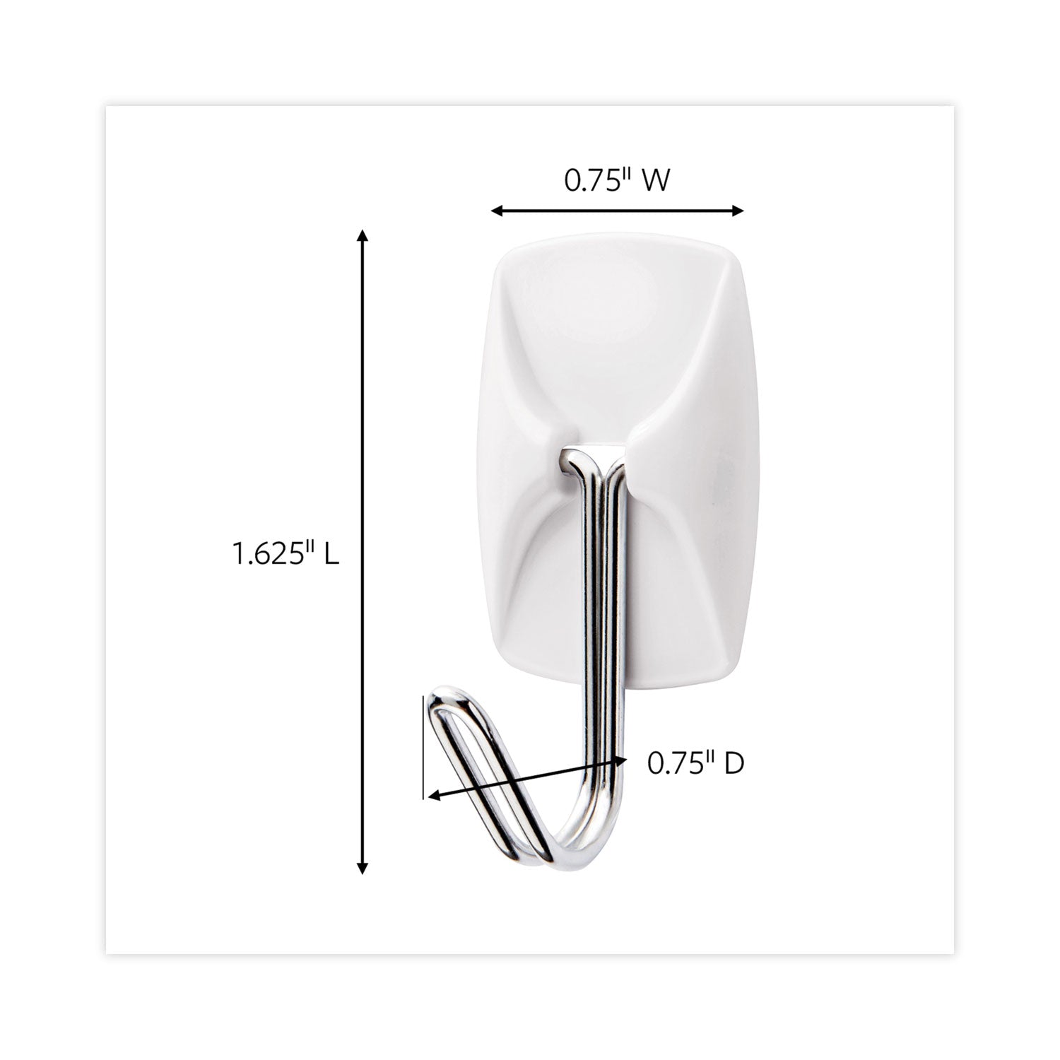 Command General Purpose Hooks, Small, 0.5 lb Cap, White, 28 Hooks and 32 Strips/Pack
