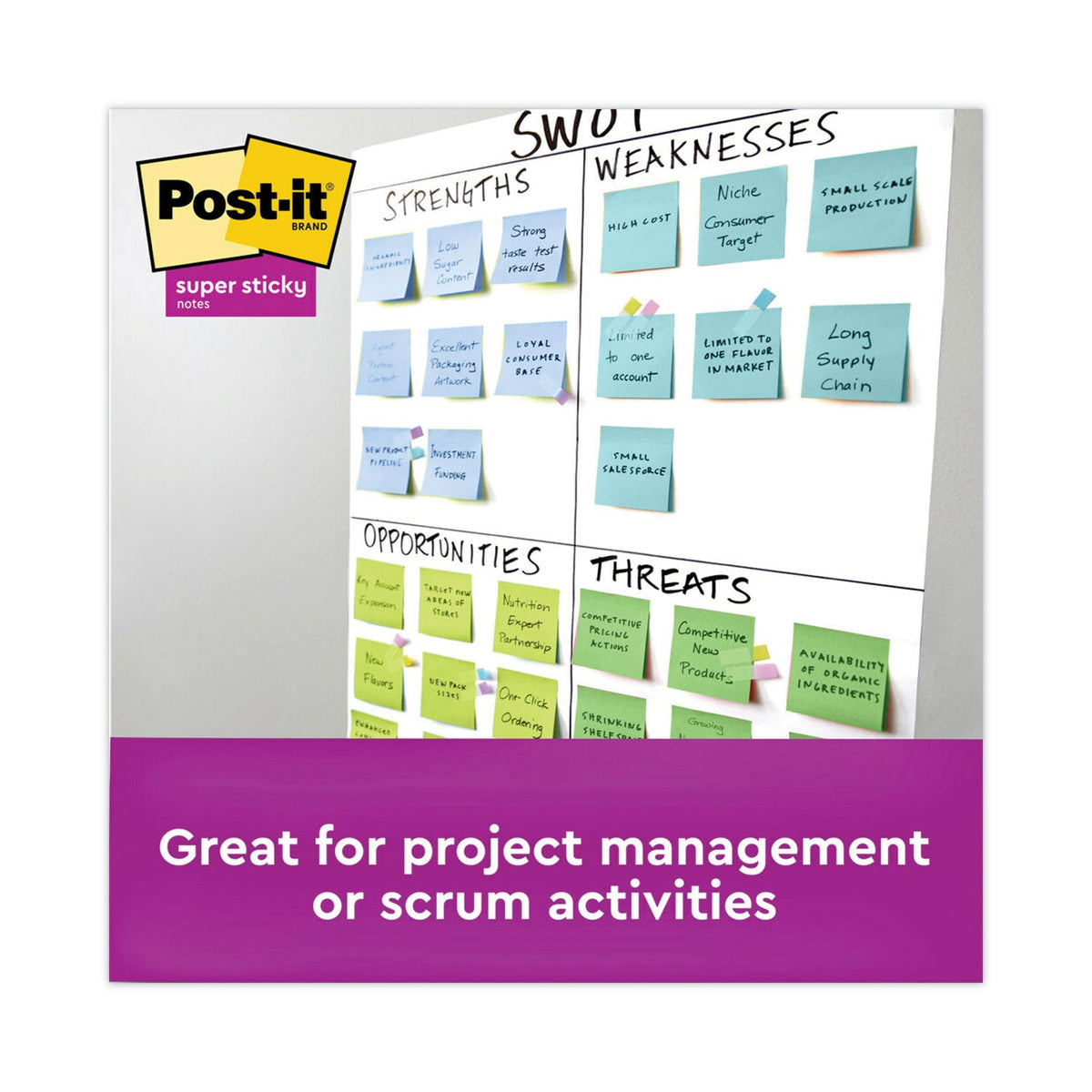 Post-it Recycled Notes in Oasis Collection Colors, 3" x 3", 90 Sheets/Pad, 12 Pads/Pack