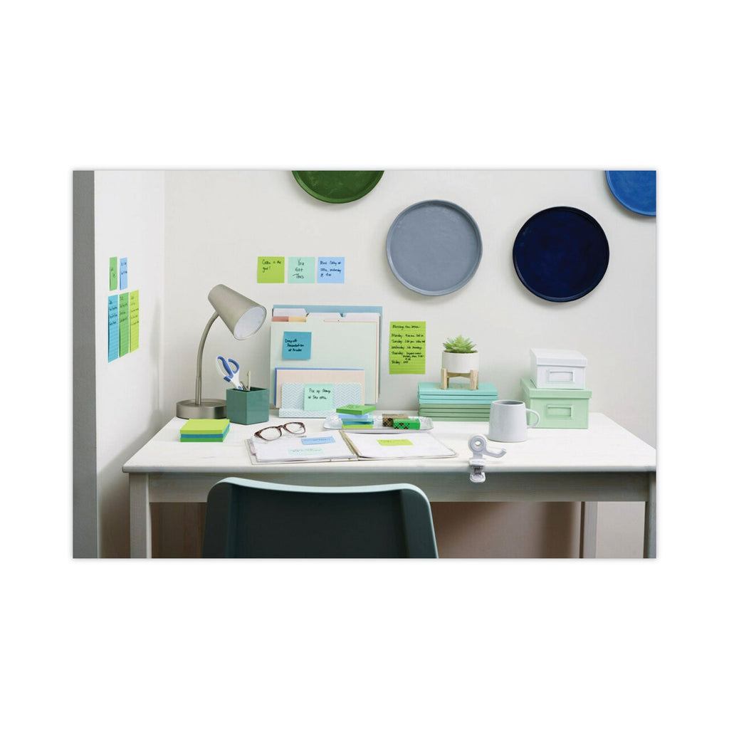 Post-it Recycled Notes in Oasis Collection Colors, 3" x 3", 90 Sheets/Pad, 12 Pads/Pack