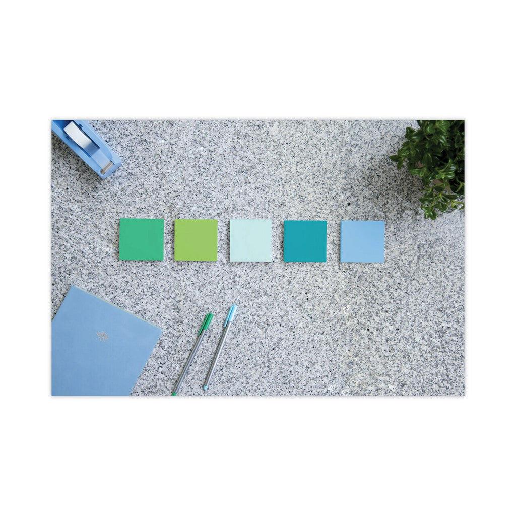 Post-it Recycled Notes in Oasis Collection Colors, 3" x 3", 90 Sheets/Pad, 12 Pads/Pack