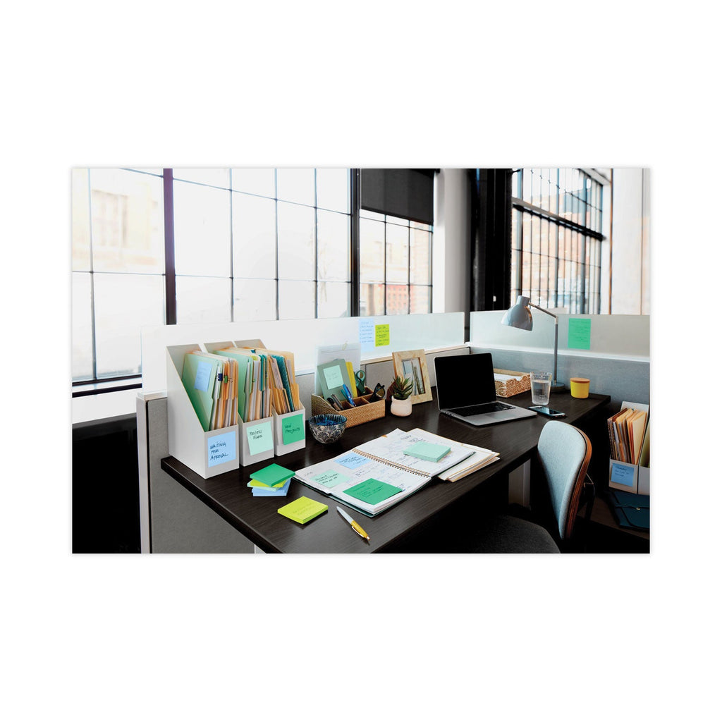 Post-it Recycled Notes in Oasis Collection Colors, 3" x 3", 90 Sheets/Pad, 12 Pads/Pack