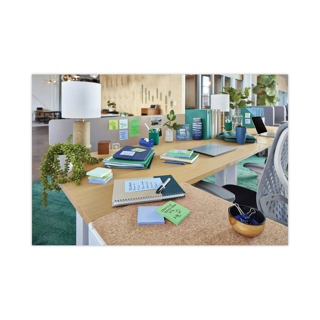 Post-it Recycled Notes in Oasis Collection Colors, 3" x 3", 90 Sheets/Pad, 12 Pads/Pack