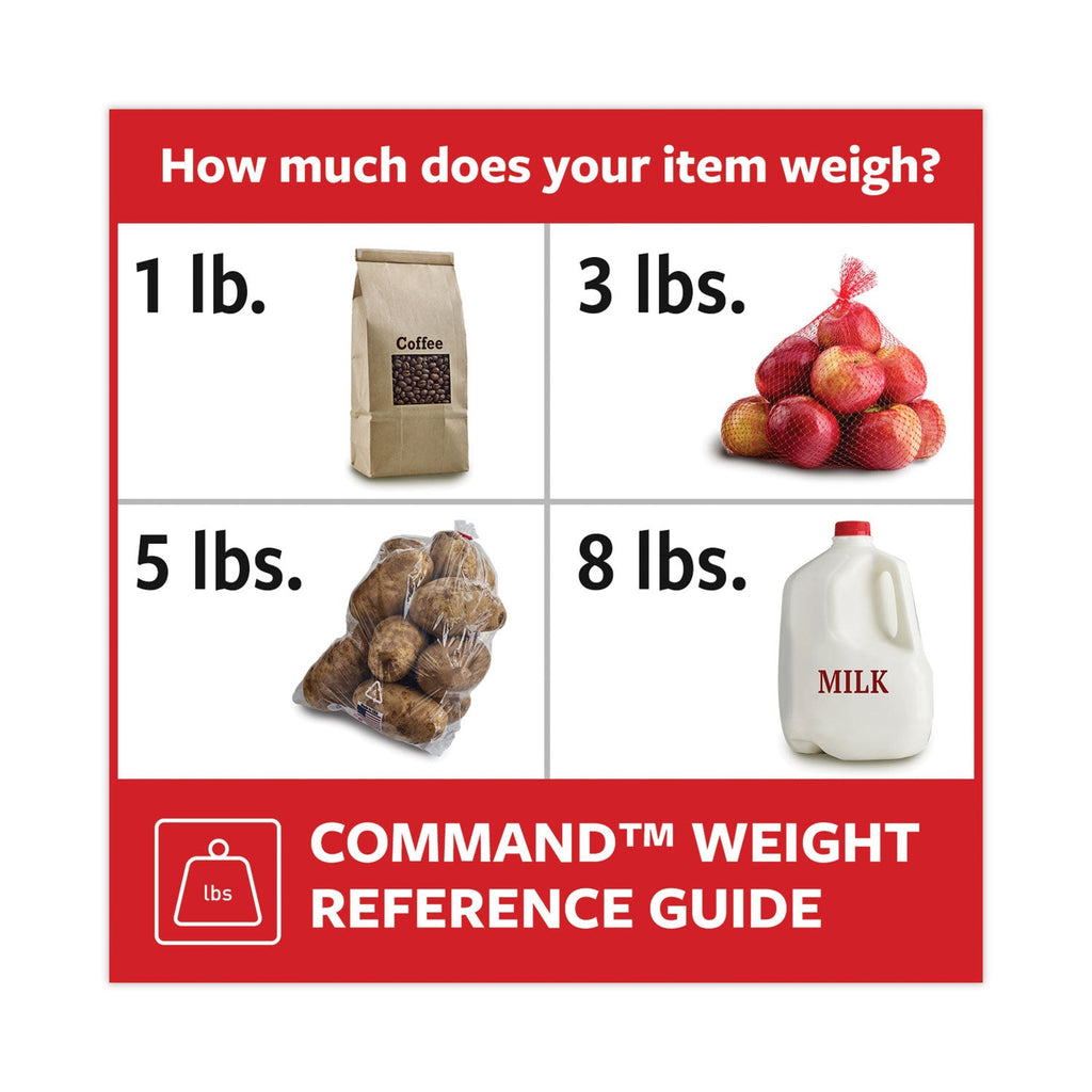 Command General Purpose Hooks Multi-Pack, Medium, 3 lb Cap, White, 6 Hooks and 12 Strips/Pack