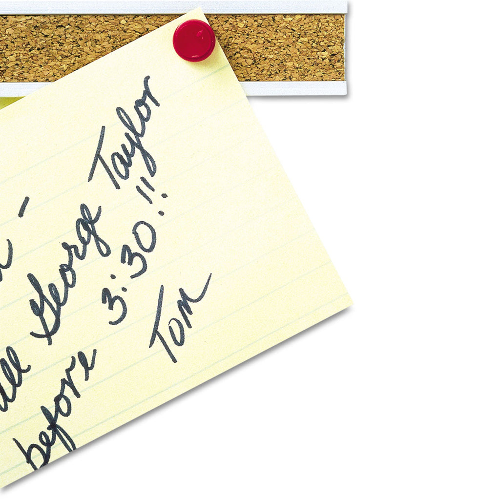 Quartet Bulletin Bar Natural Cork Bulletin, 36 x 1, Brown, Silver Aluminum Frame