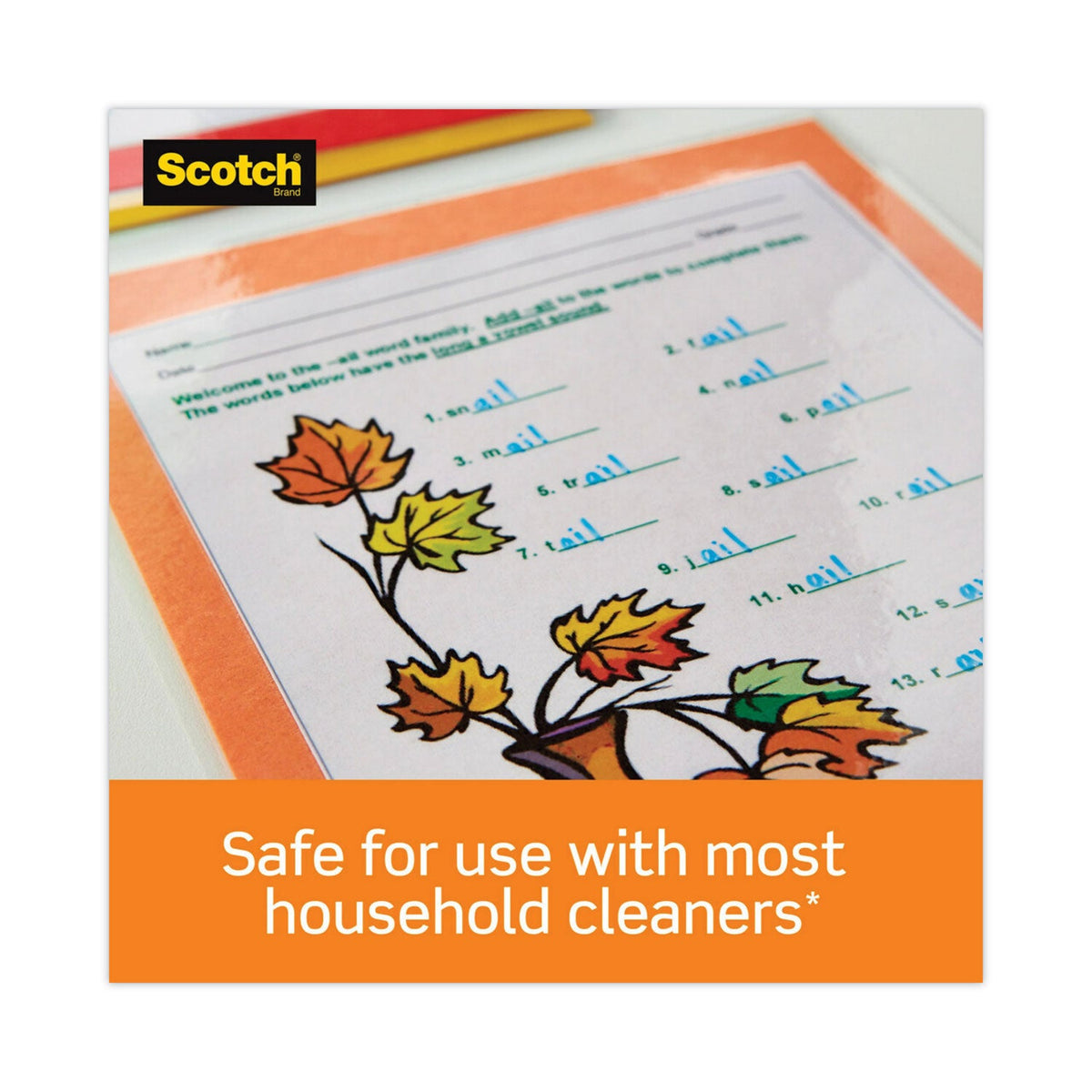 Scotch Laminating Pouches, 5 mil, 9" x 11.5", Gloss Clear, 100/Pack