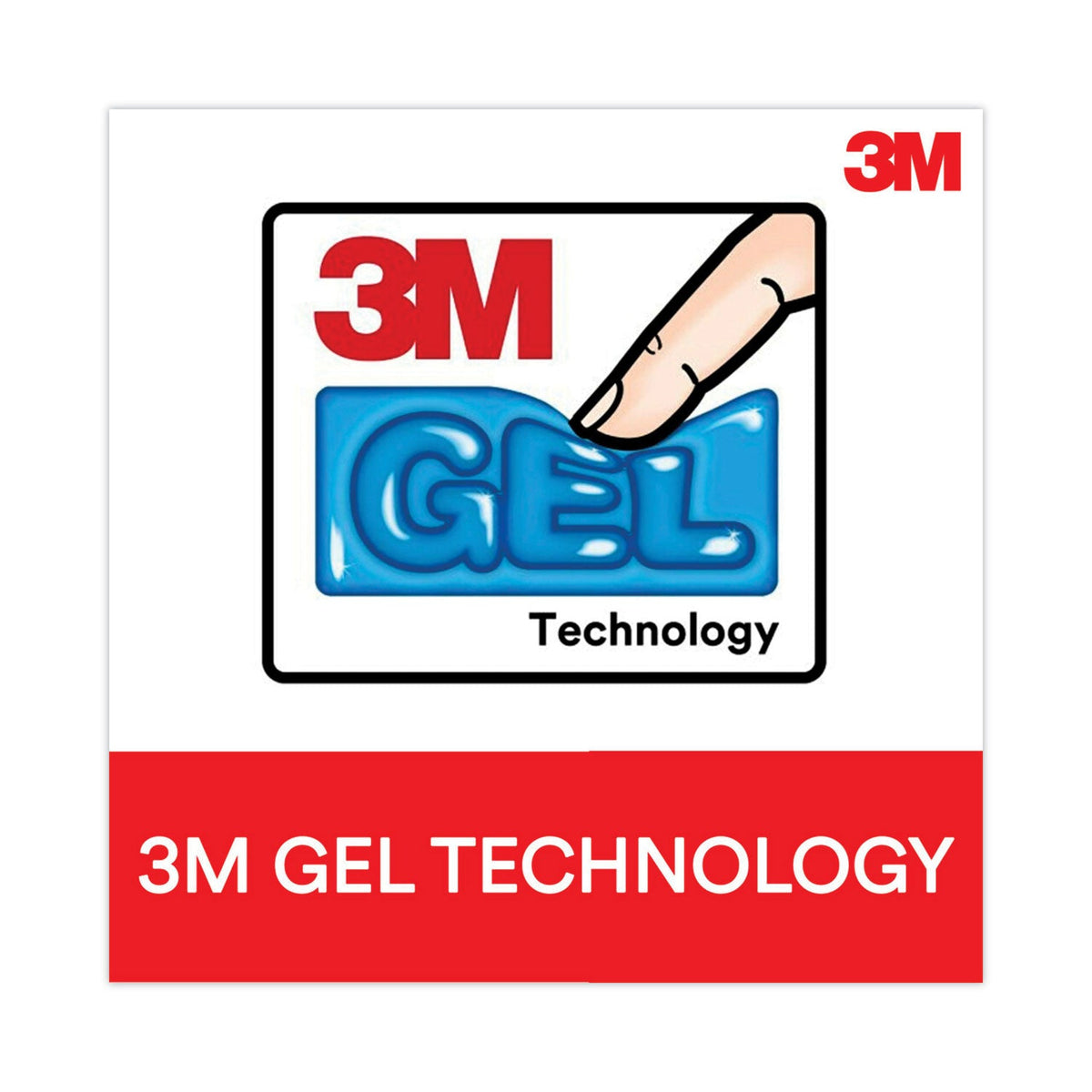 3M Antimicrobial Gel Large Keyboard Wrist Rest, 19 x 2.75, Black