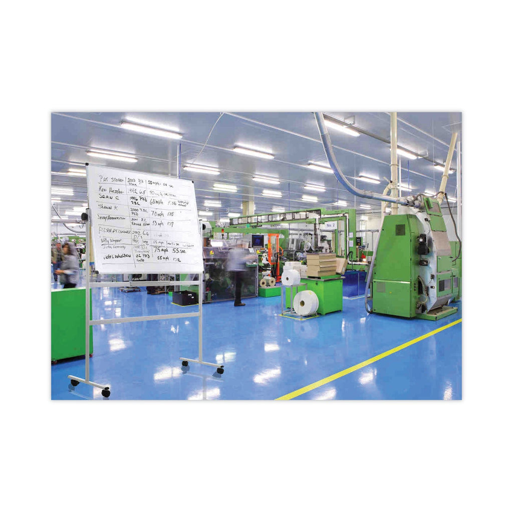 MasterVision Earth Silver Easy Clean Revolver Dry Erase Board, 36 x 48, White, Steel Frame