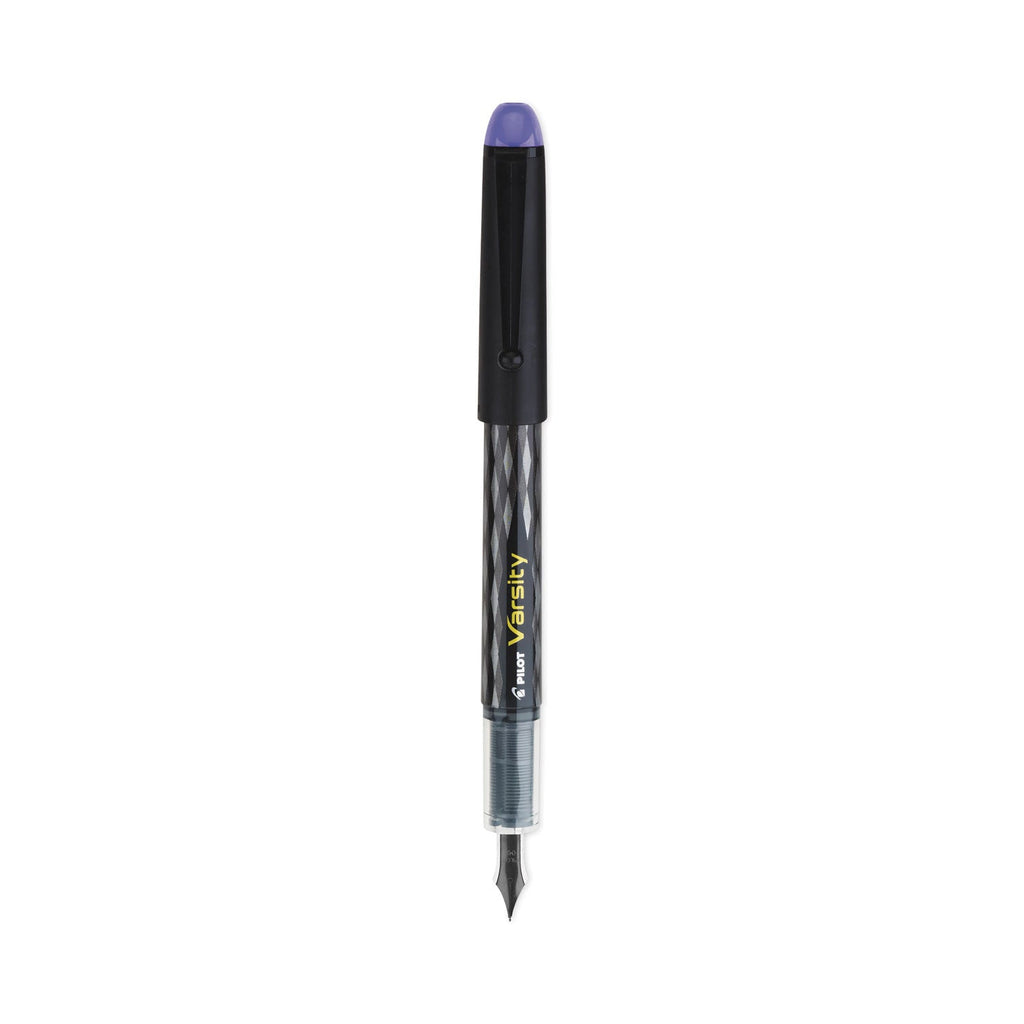 Pilot Varsity Fountain Pen, Medium 1 mm, Purple Ink, Gray Pattern Wrap