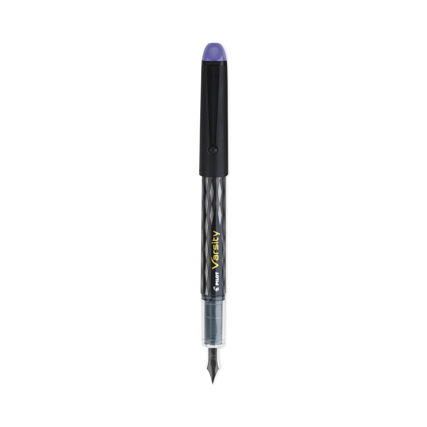 Pilot Varsity Fountain Pen, Medium 1 mm, Purple Ink, Gray Pattern Wrap