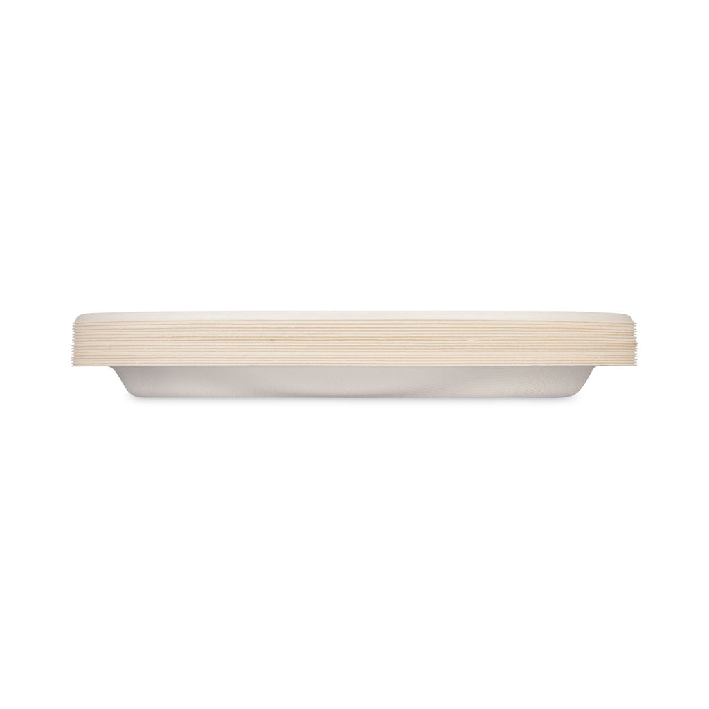 Hefty ECOSAVE Tableware, Plate, Bagasse, 10.13" dia, White, 16/Pack