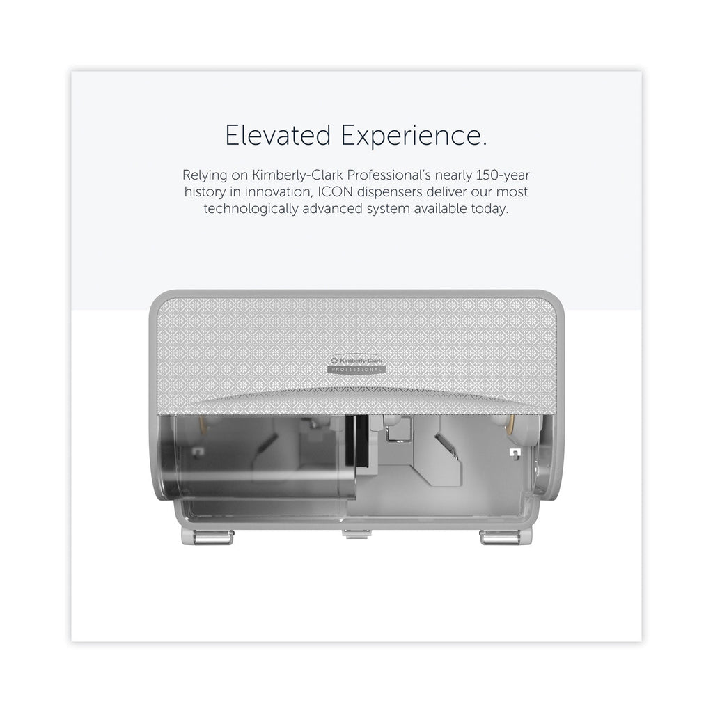 Kimberly-Clark Professional* ICON Coreless Standard Roll Toilet Paper Dispenser, 8.43 x 13 x 7.25, Silver Mosaic