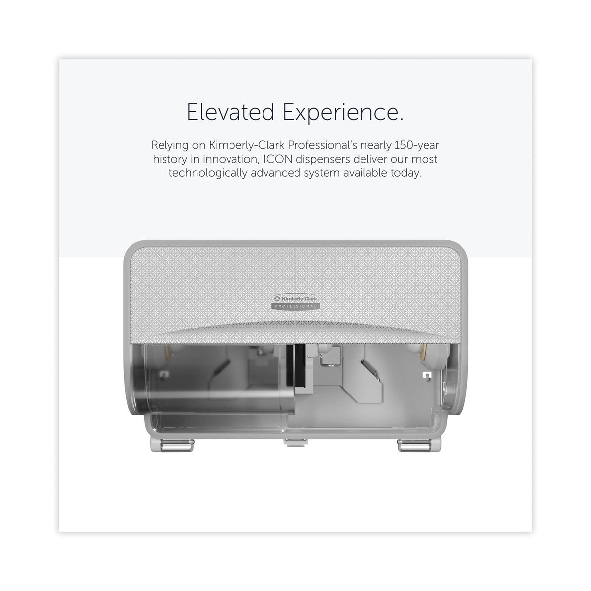 Kimberly-Clark Professional* ICON Coreless Standard Roll Toilet Paper Dispenser, 8.43 x 13 x 7.25, Silver Mosaic