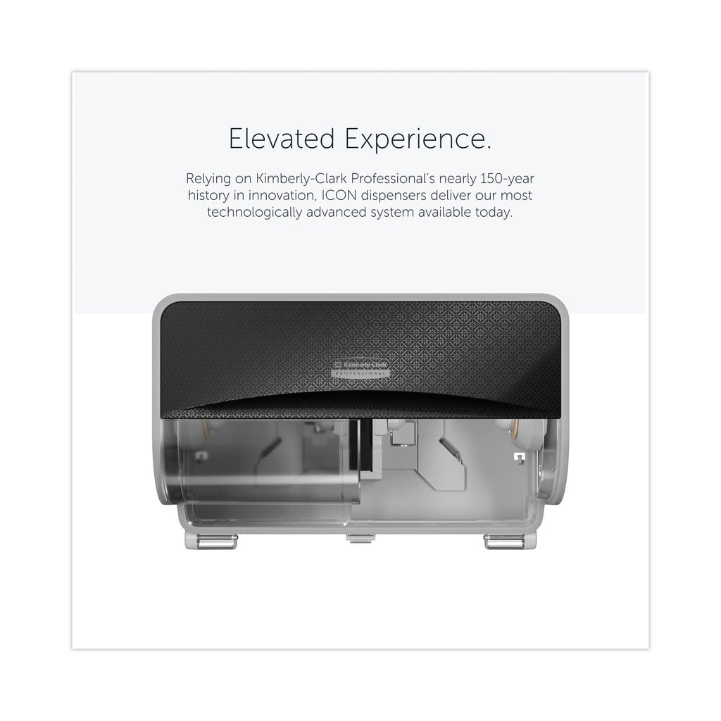 Kimberly-Clark Professional* ICON Coreless Standard Roll Toilet Paper Dispenser, 8.43 x 13 x 7.25, Black Mosaic