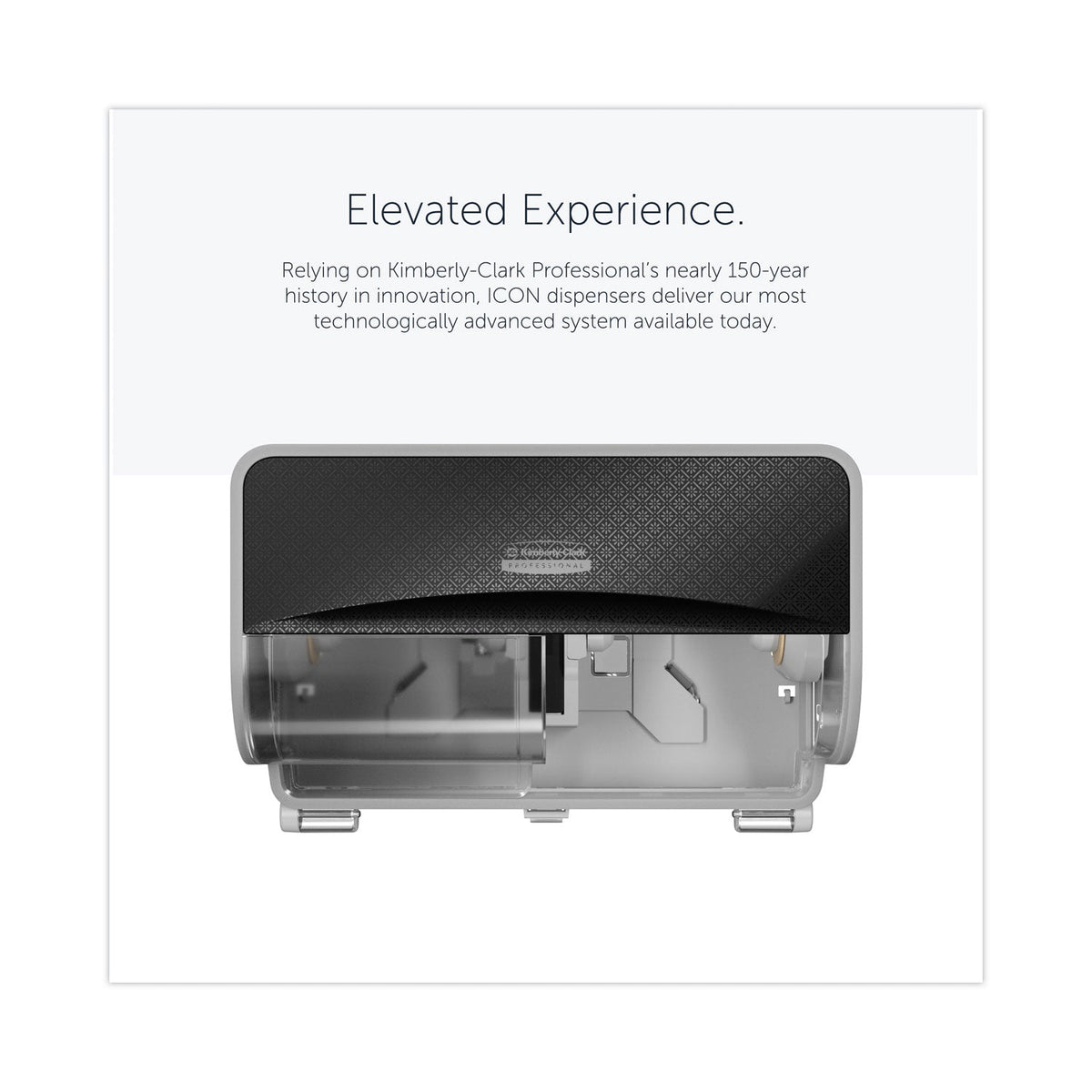 Kimberly-Clark Professional* ICON Coreless Standard Roll Toilet Paper Dispenser, 8.43 x 13 x 7.25, Black Mosaic