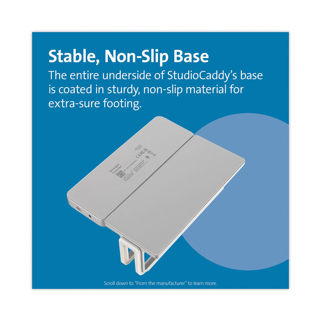 Kensington StudioCaddy with Qi Wireless Charging for Apple Devices, USB-A; USB-C, Silver