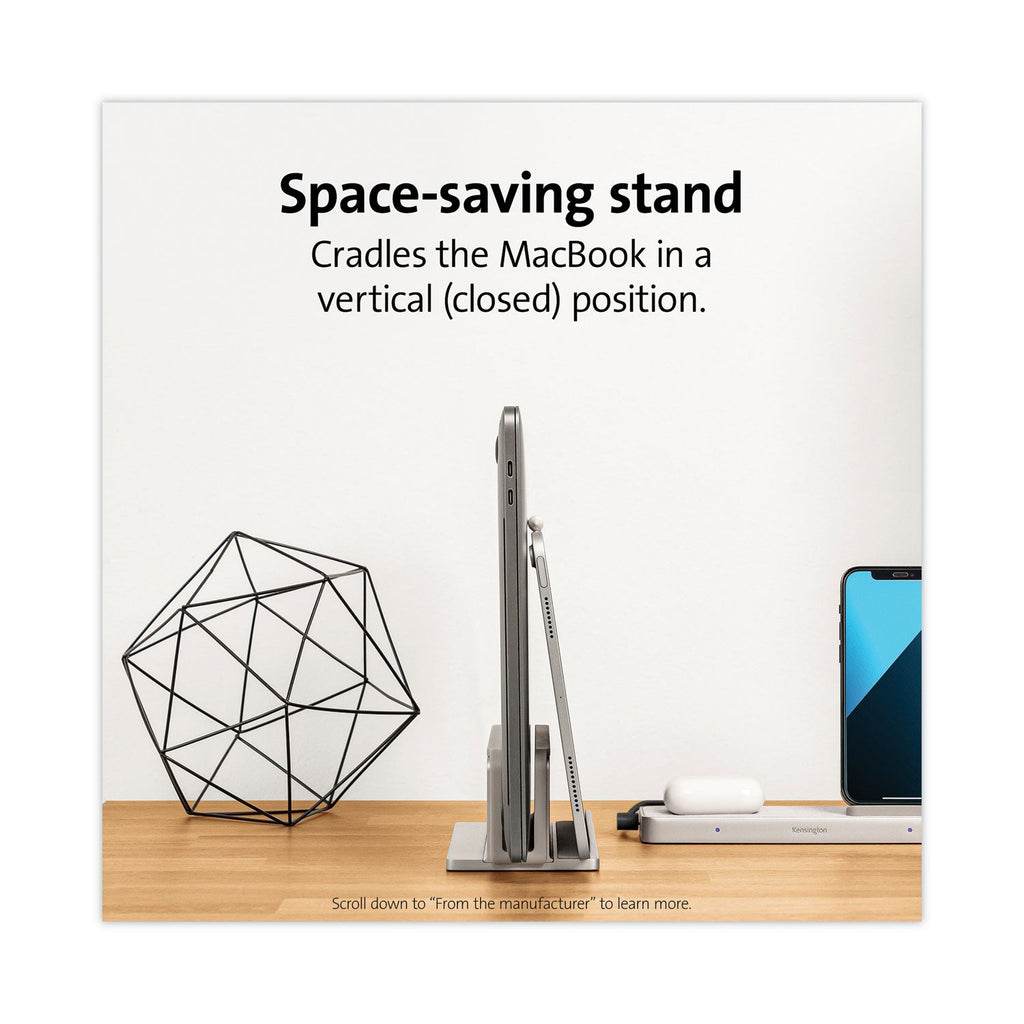 Kensington StudioCaddy with Qi Wireless Charging for Apple Devices, USB-A; USB-C, Silver