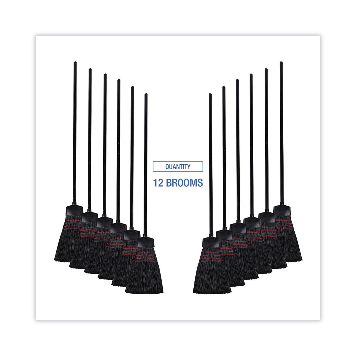 Boardwalk Maid Broom, Plastic Bristles, 54" Overall Length, Dozen