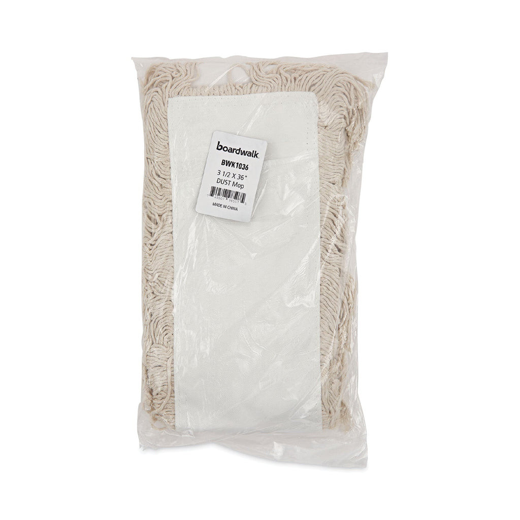 Boardwalk Mop Head, Dust, Cotton, 36 x 3, White