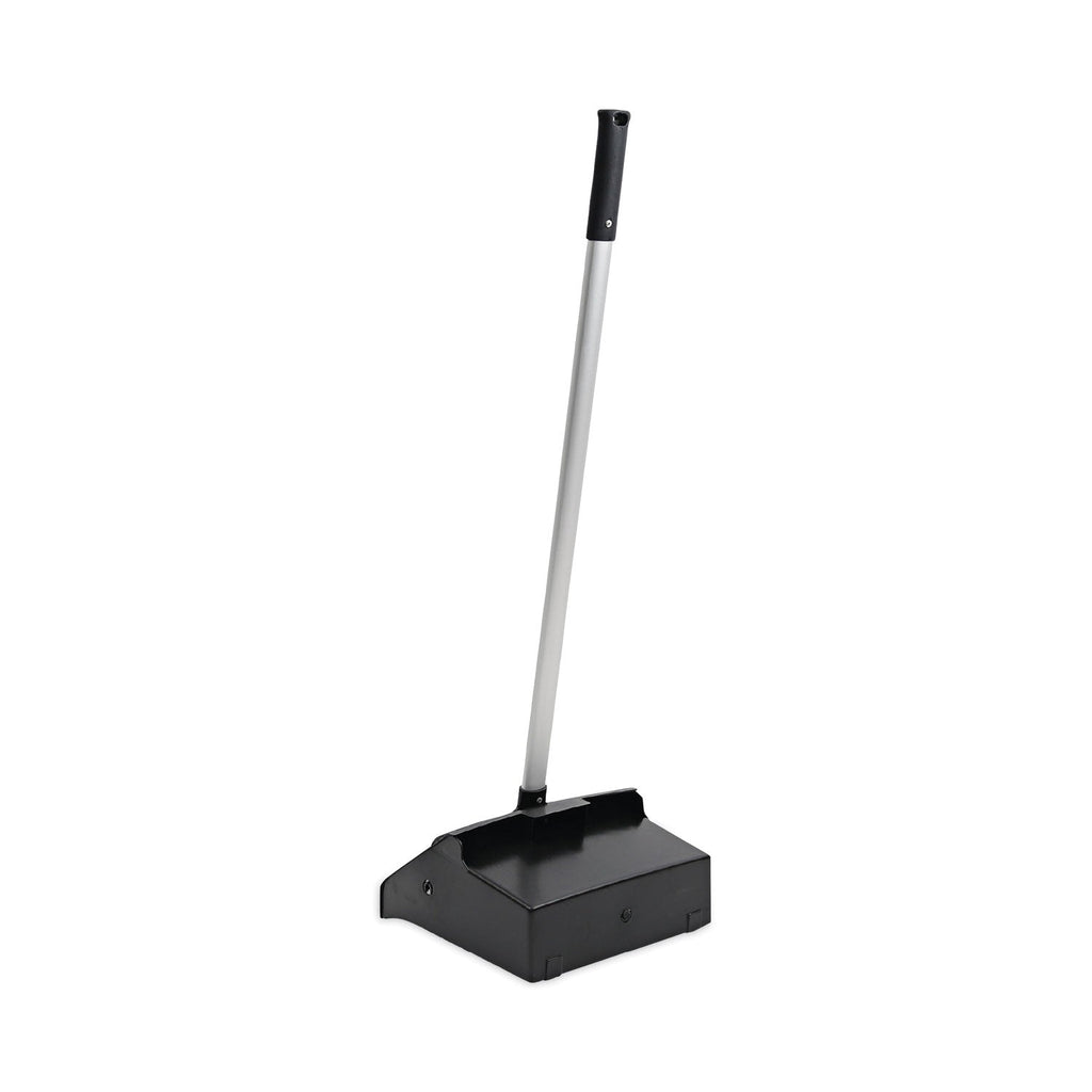 Boardwalk Lobby Dust Pan, 11.75 x 37, 34" Handle, Plastic/Aluminum, Black/Silver