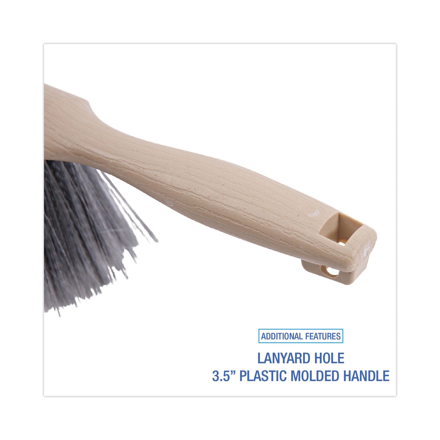 Boardwalk Counter Brush, Black Polypropylene, 4.5" Brush, 3.5" Tan Plastic Handle