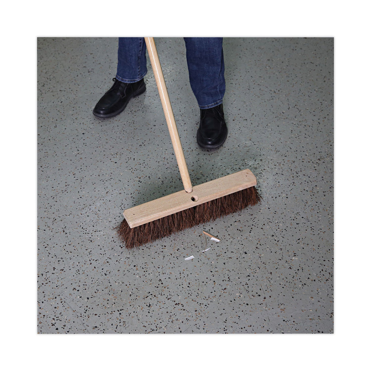 Boardwalk Floor Brush Head, 3.25" Natural Palmyra Fiber Bristles, 18" Brush
