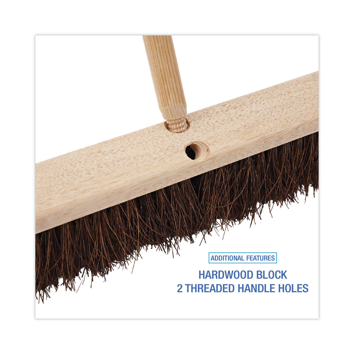 Boardwalk Floor Brush Head, 3.25" Natural Palmyra Fiber Bristles, 24" Brush