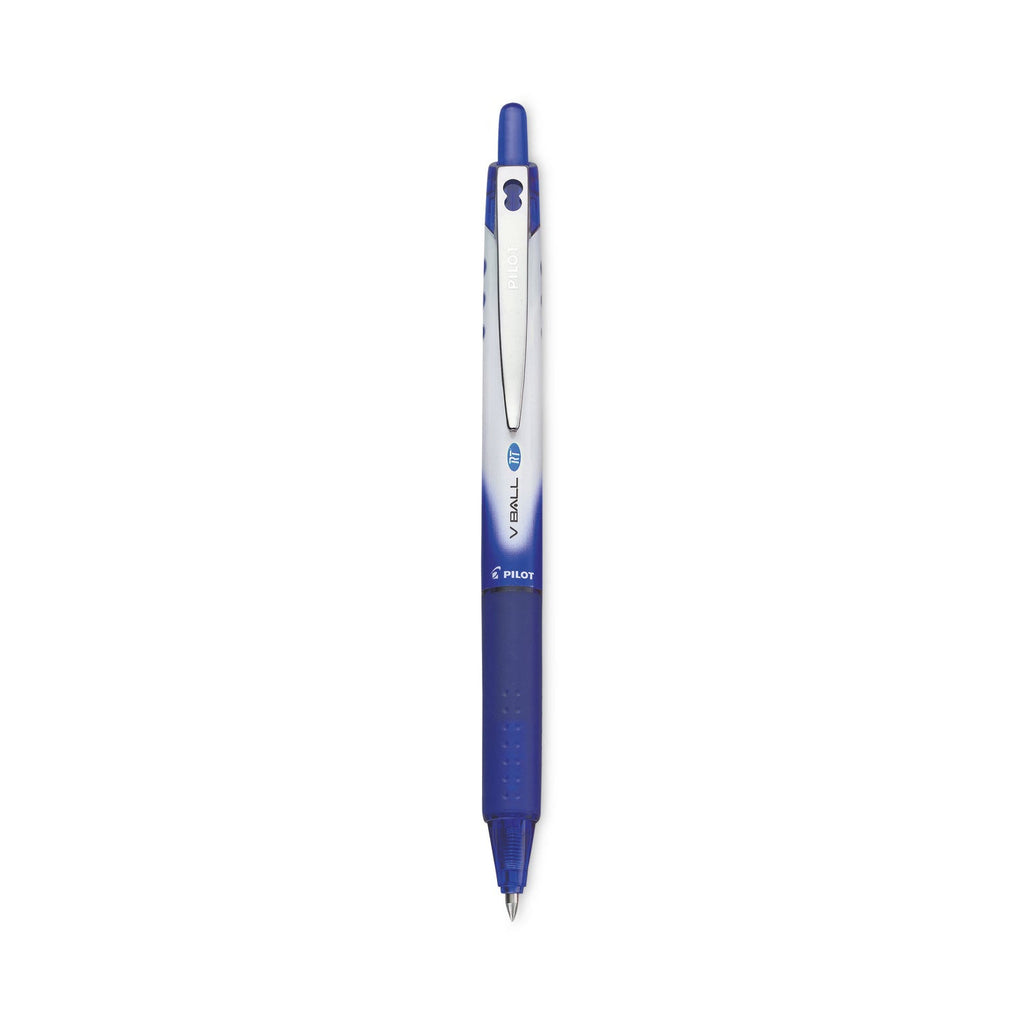 Pilot VBall RT Liquid Ink Roller Ball Pen, Retractable, Extra-Fine 0.5 mm, Blue Ink, Blue/White Barrel