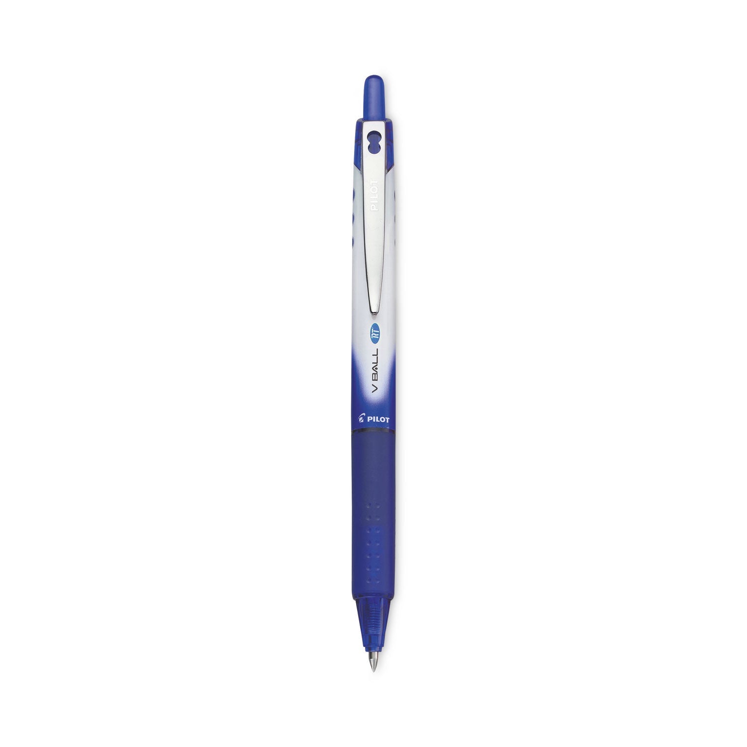 Pilot VBall RT Liquid Ink Roller Ball Pen, Retractable, Extra-Fine 0.5 mm, Blue Ink, Blue/White Barrel
