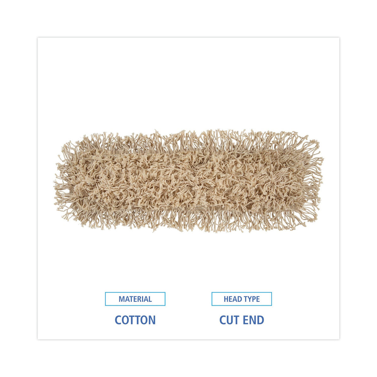 Boardwalk Industrial Dust Mop Head, Hygrade Cotton, 24w x 5d, White