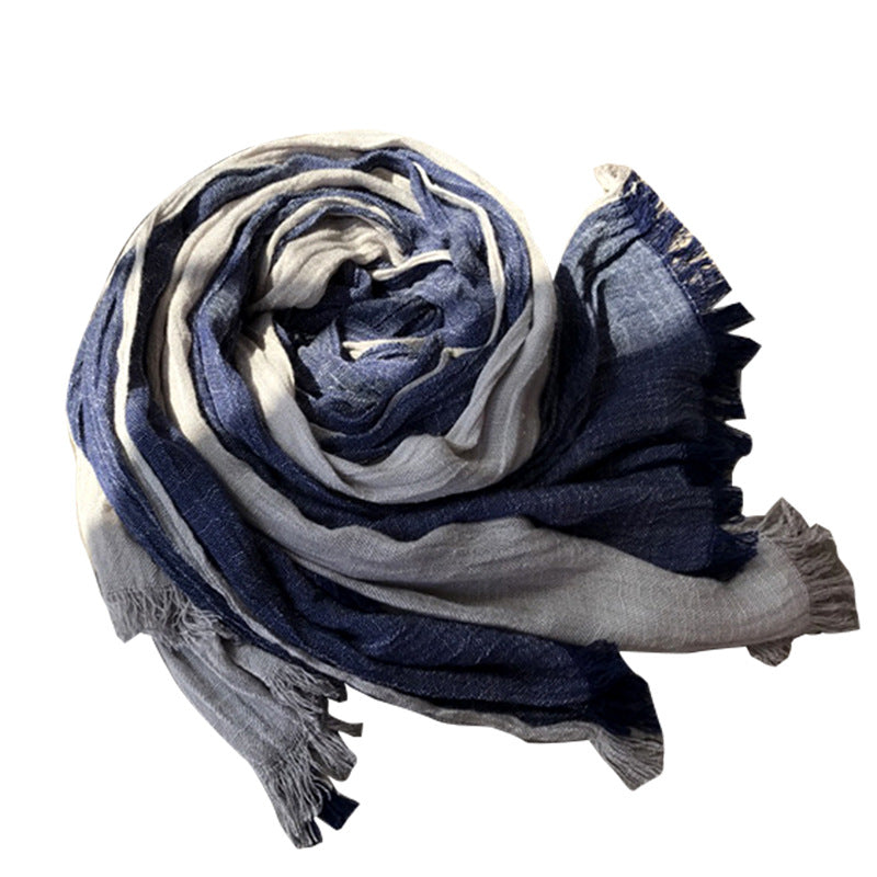 Long Jacquard Patchwork Scarf Decorative Cotton