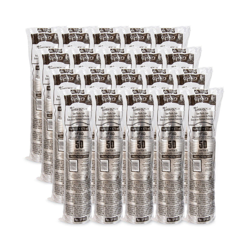 Dart Ultra Clear PET Cups, 16 oz, Squat, 50/Pack