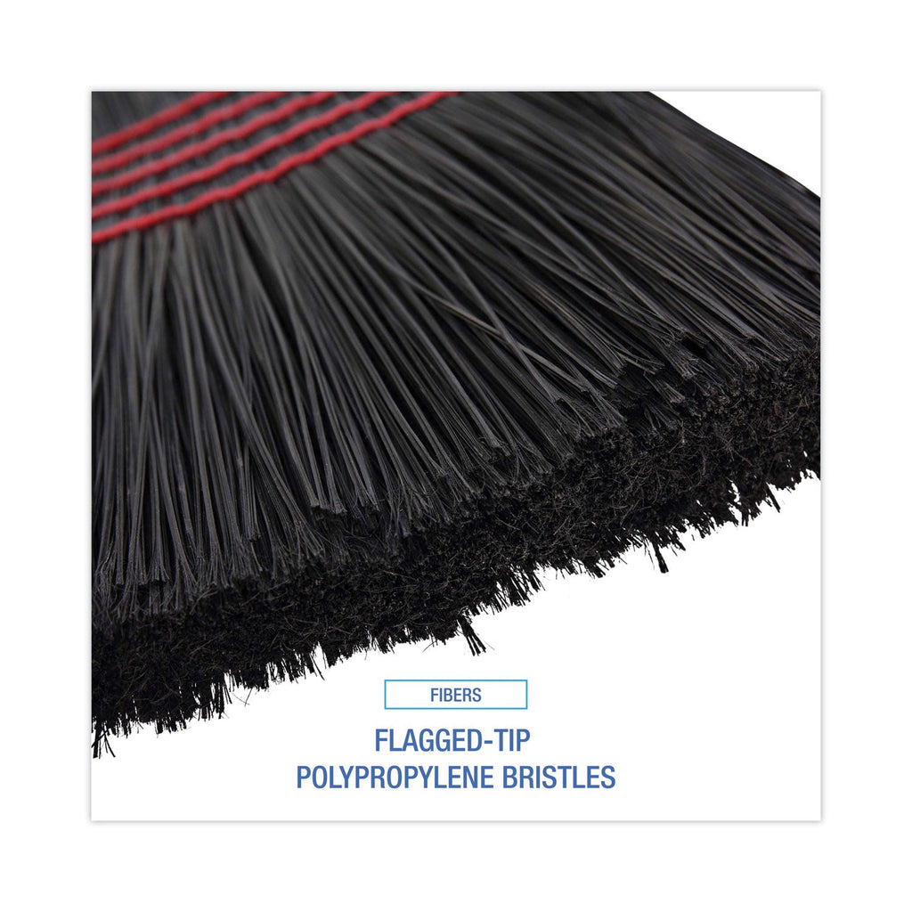 Boardwalk Flagged Tip Poly Bristle Janitor Brooms, 10 x 58.5, Wood Handle, Natural/Black, 12/Carton