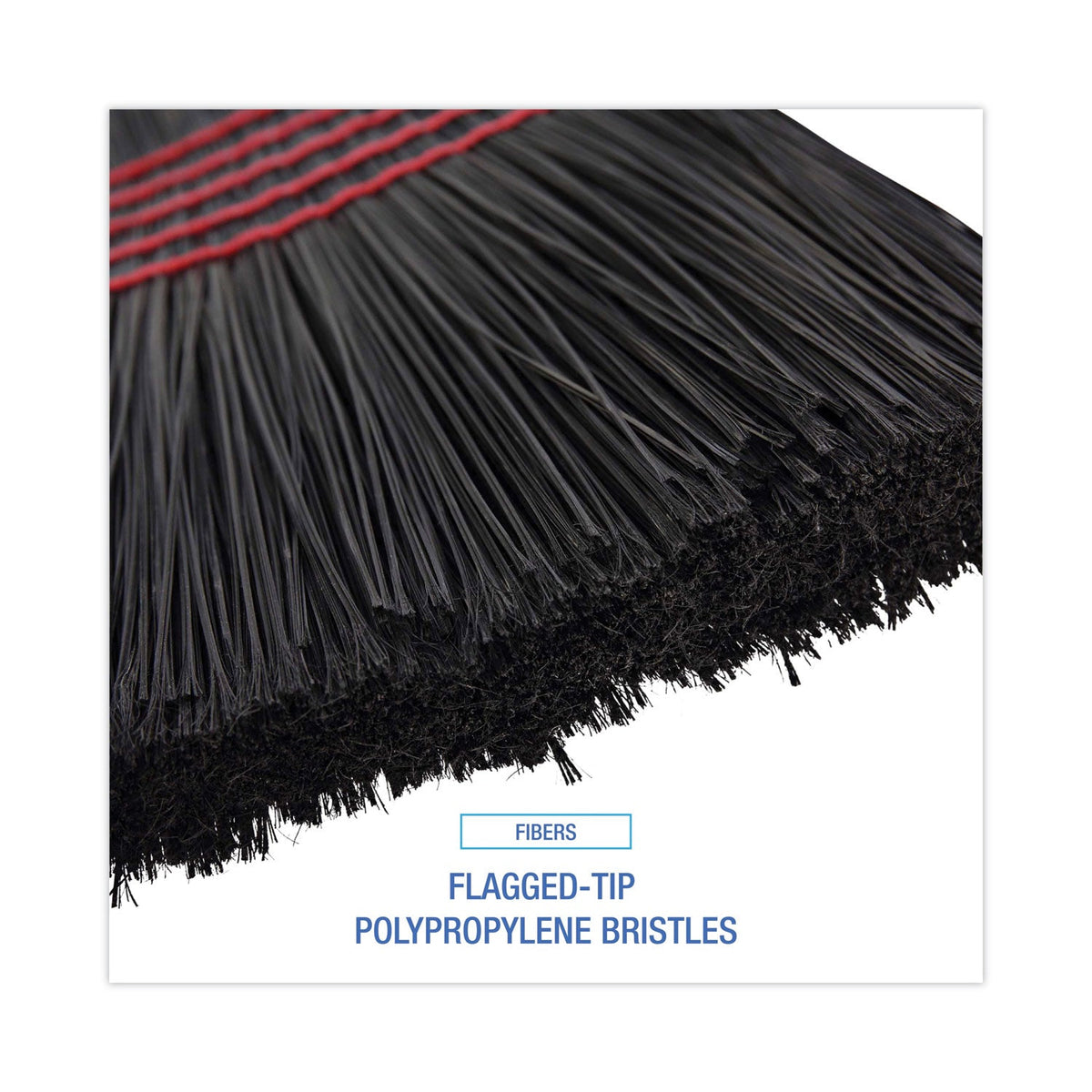 Boardwalk Flagged Tip Poly Bristle Janitor Brooms, 10 x 58.5, Wood Handle, Natural/Black, 12/Carton