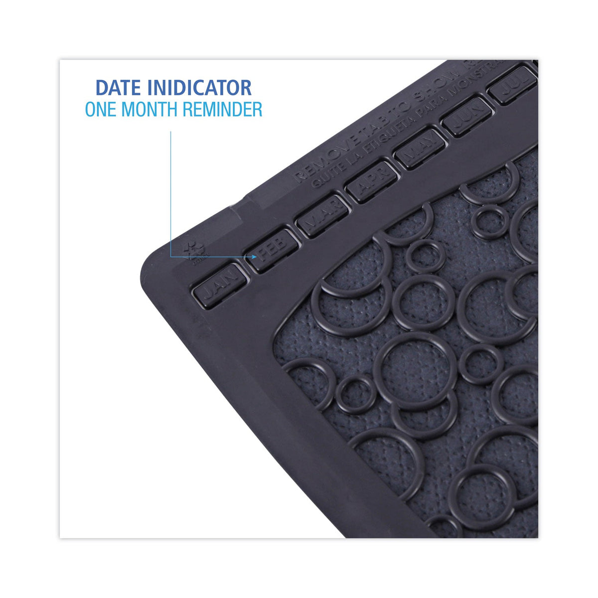 Boardwalk Urinal Mat 2.0, Rubber, 17.5 x 20, Black/Black, 6/Carton