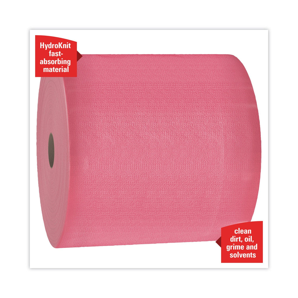 WypAll Power Clean X80 Heavy Duty Cloths, Jumbo Roll, 12.4 x 12.2, Red, 475 Wipers/Roll