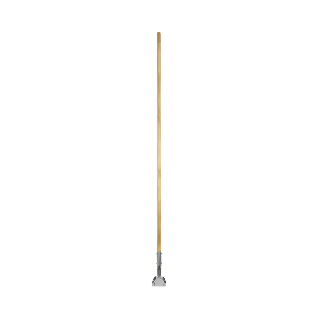 Boardwalk Clip-On Dust Mop Handle, Lacquered Wood, Swivel Head, 1" dia x 60", Natural