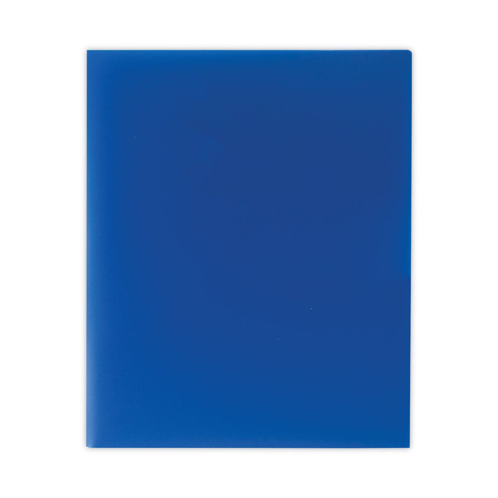 C-Line Two-Pocket Heavyweight Poly Portfolio Folder, 11 x 8.5, Blue, 25/Box