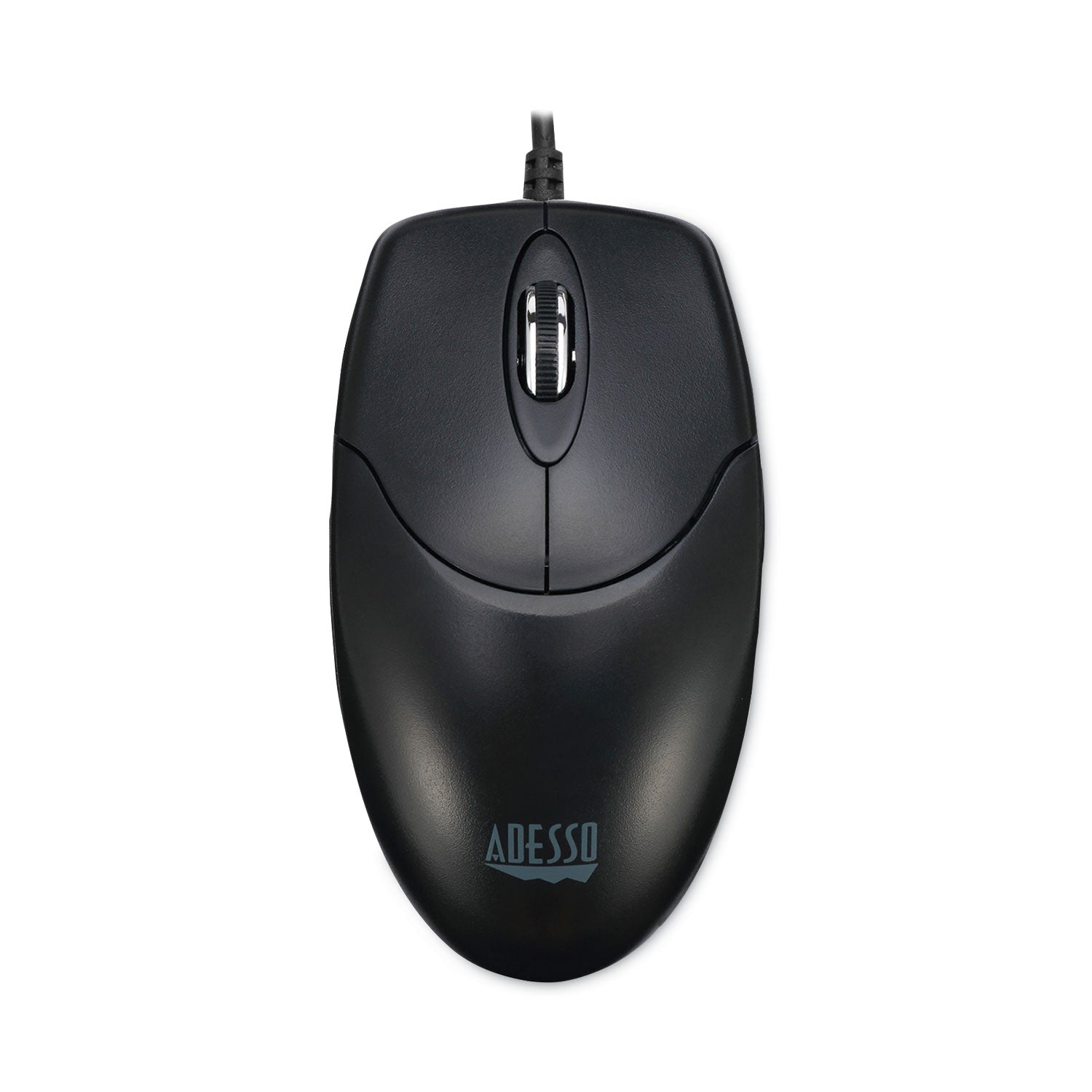 Adesso Three-Button Desktop Optical Scroll USB Mouse, USB 2.0, Left/Right Hand Use, Black