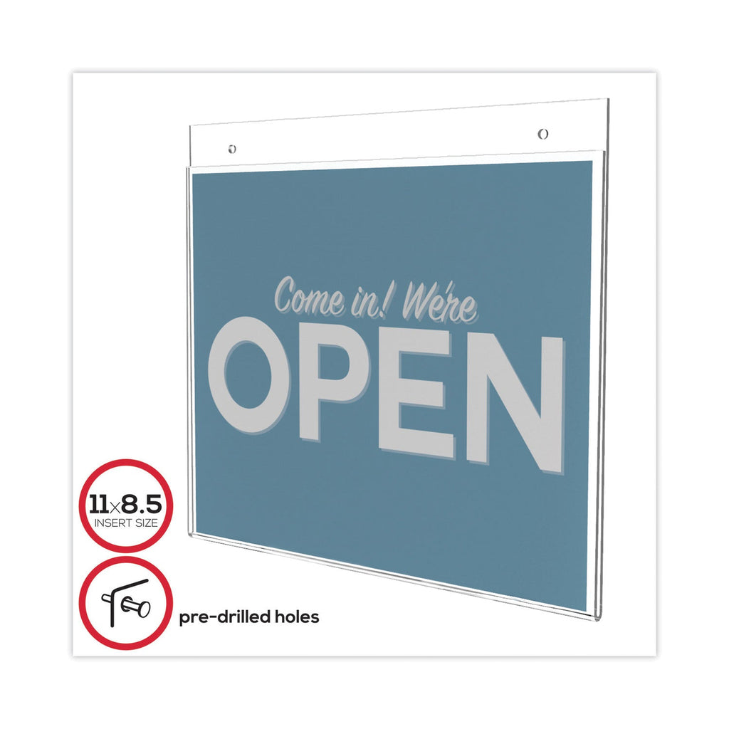 deflecto Classic Image Wall-Mount Sign Holder, Landscape, 11 x 8.5, Clear