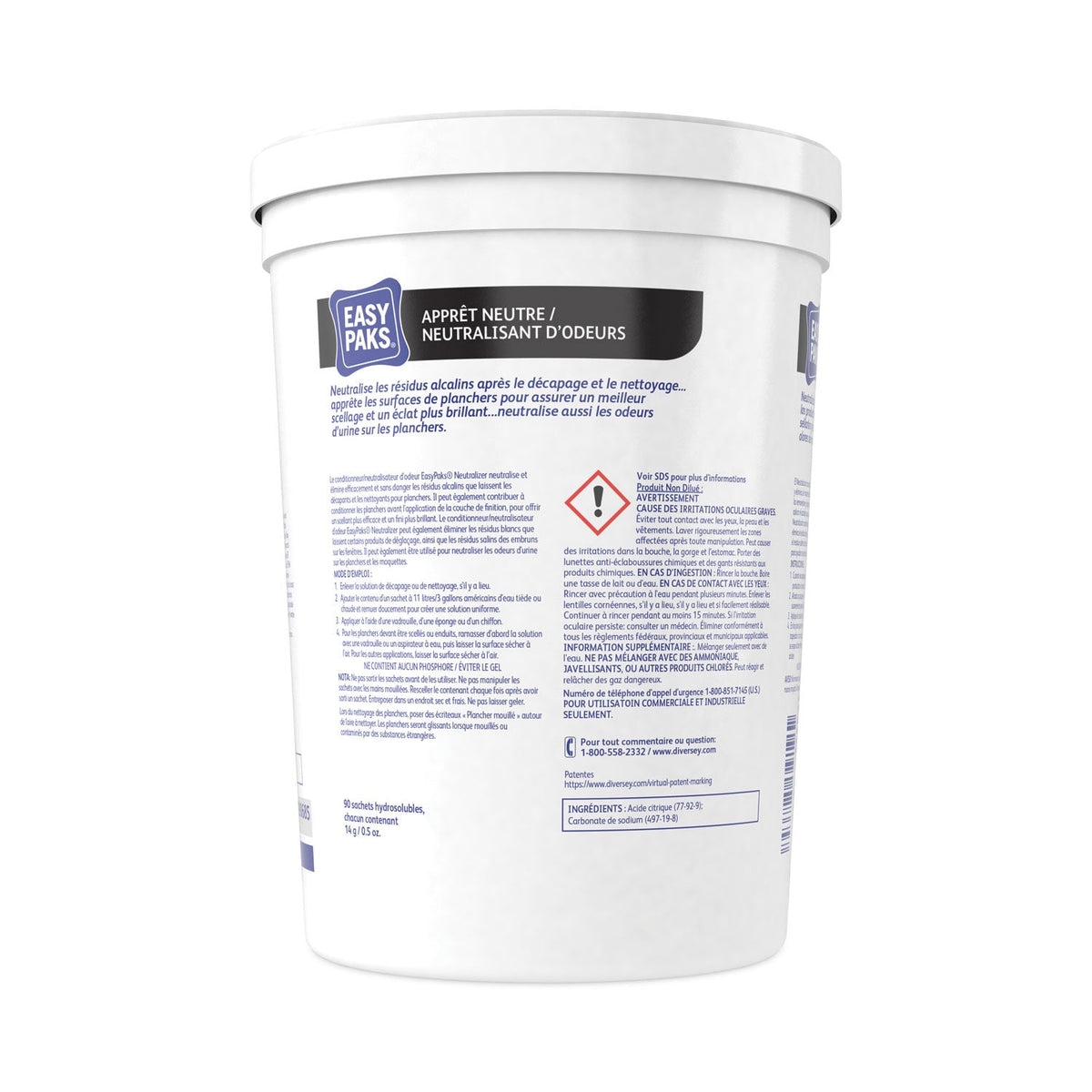 Easy Paks Neutralizer Conditioner/Odor Counteractant, 0.5 oz Packet, 90/Tub, 2 Tubs/Carton