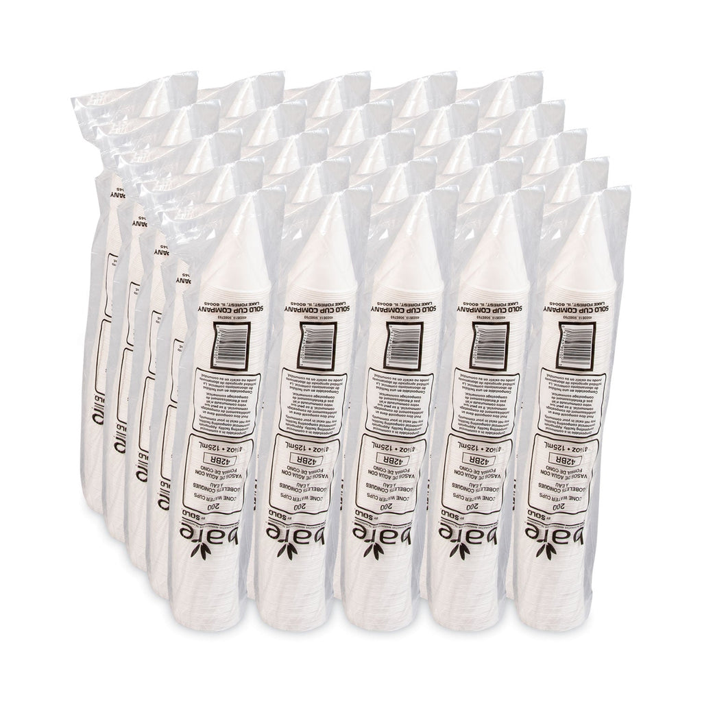 Dart Bare Treated Paper Cone Water Cups, 4.25 oz, White, 200/Bag, 25 Bags/Carton