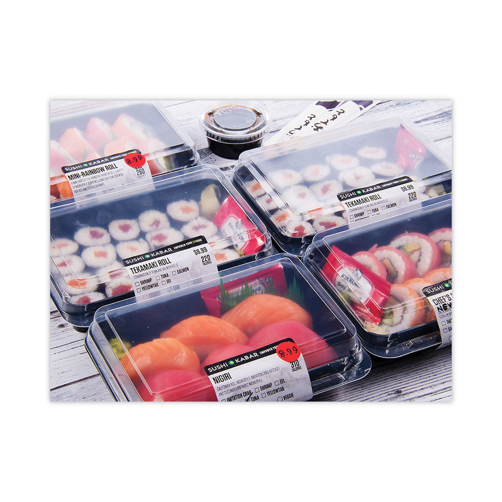 Dart Creative Carryouts Hinged Plastic Hot Deli Boxes, Medium Snack Box, 18 oz, 6.22 x 5.9 x 2.1, Black/Clear, 200/Carton